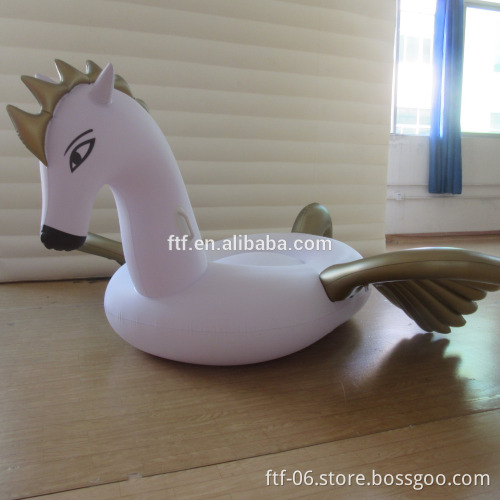2016 Custom White PVC Inflatable Pegasus Floating Row,Swimming Pool Rider Toys